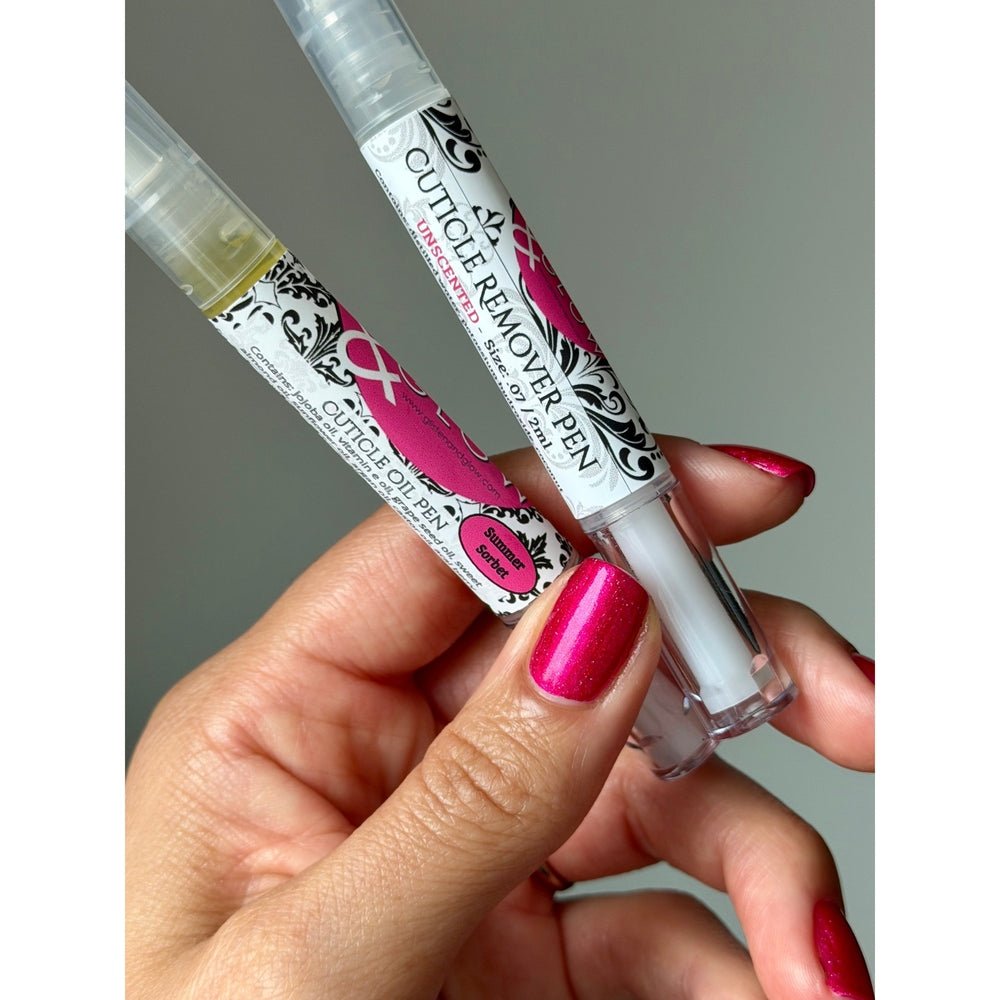 Cuticle Remover & Cuticle Oil Pen Duo by Glisten & Glow
