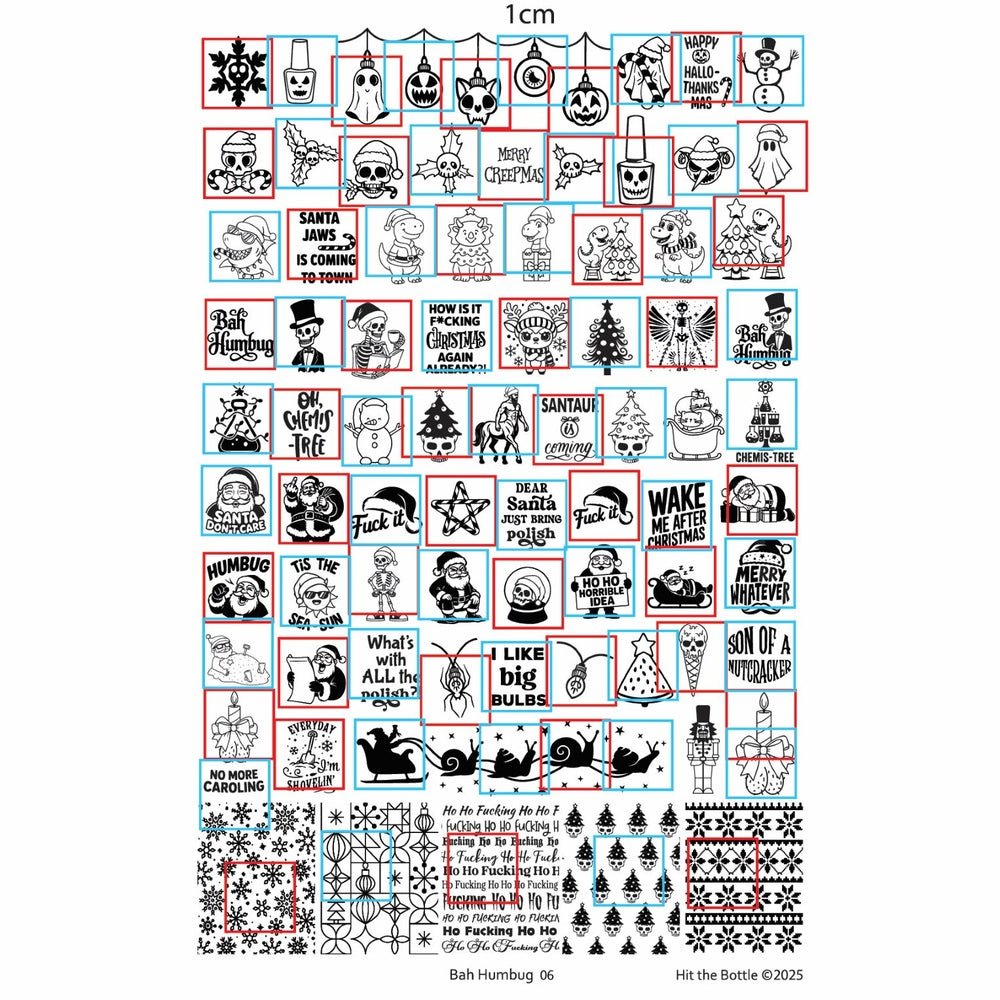 Stamping Plate by Hit the Bottle Polishes | Bah Humbug 06