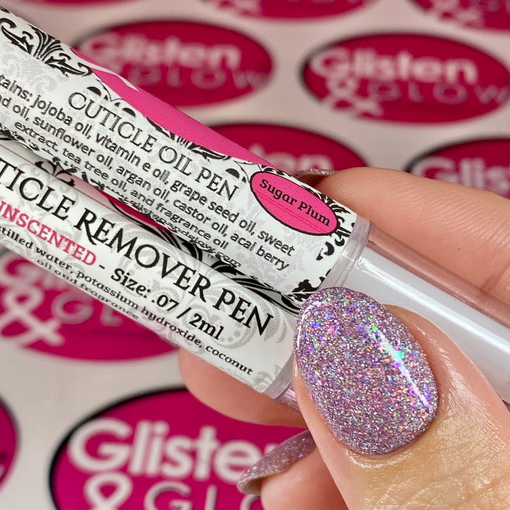 Cuticle Oil and Cuticle Remover Pens DUO by Glisten & Glow
