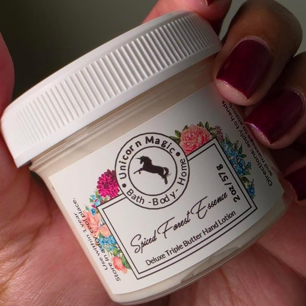 Unicorn Magic Skincare | Deluxe Triple Butter Hand Lotion scented in Spiced Forest Essence