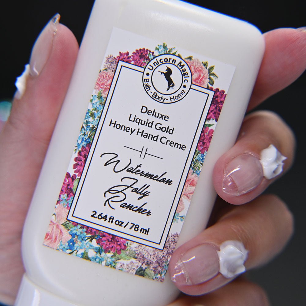 Unicorn Magic Skincare | Deluxe Liquid Gold Honey Handcreme scented in Watermelon Jolly Rancher