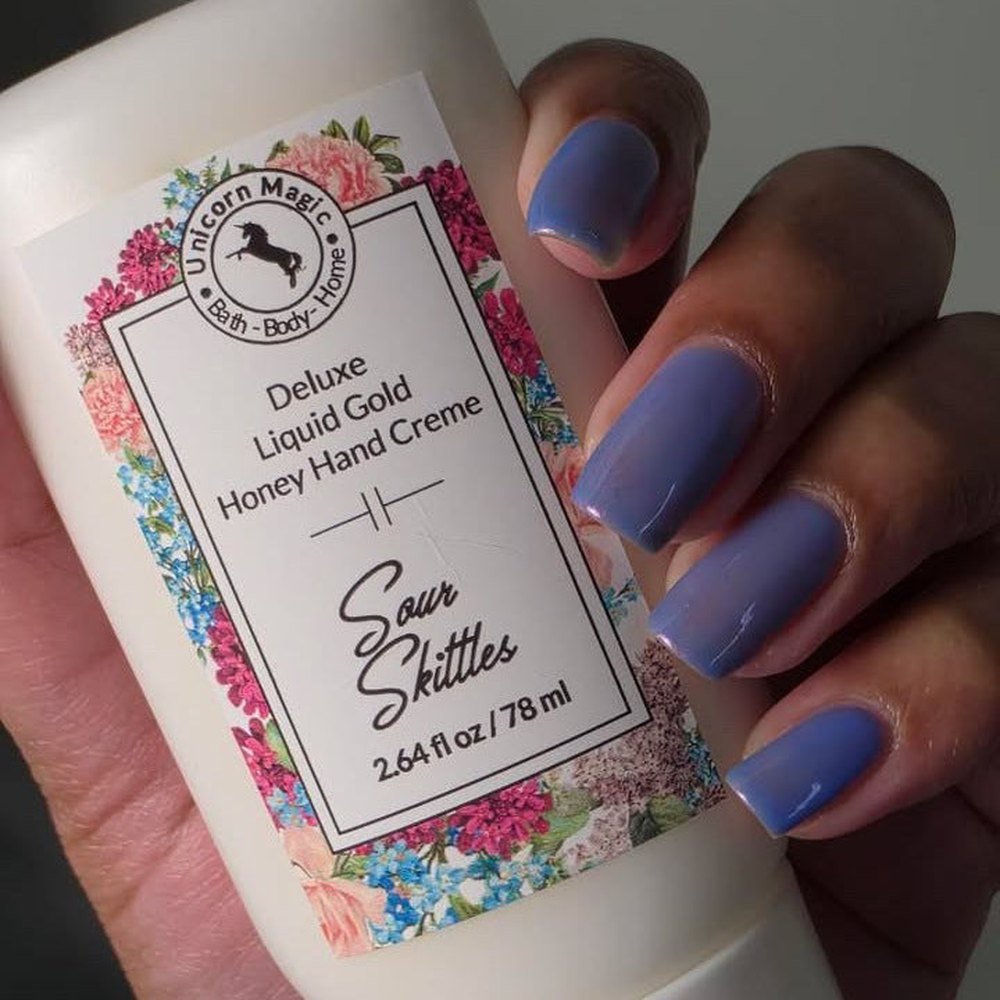 Unicorn Magic Skincare | Deluxe Liquid Gold Honey Handcreme scented in sour skittles