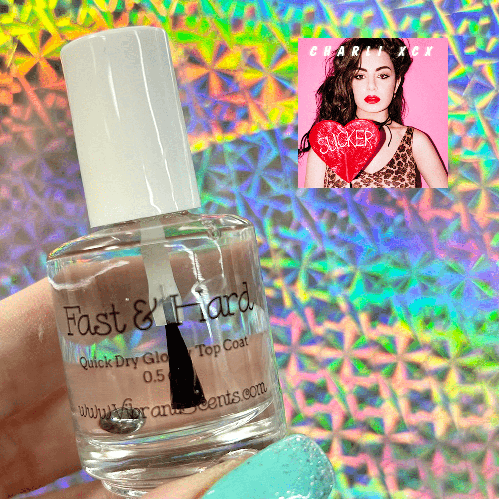 Top Coat by Vibrant Scents | Sucker - Scented Fast & Hard Quick Dry Top Coat